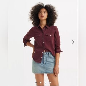 Levi's Women's Long Sleeve Ultimate Western Button-Down Shirt - Windsor Wine
